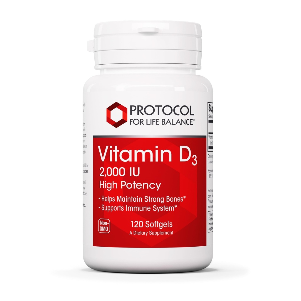 Protokol Vitamin D3 2000 IU - Imunitní podpora, Zdravé kosti a zuby - 120 Váček