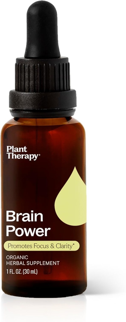 Plant Therapy Organic Brain Power Tincture 30 ml (1 oz) Podporuje Mozek Focus & Clarity, Pomáhá duševní bdělost & Paměť, Mozek Boost dodatek Balený s výhodami