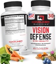 Oční doplňky pro dospělé - Podporuje a chrání oční zdraví s vitamínem A, Lutein, Taurin, Turmeric Root, Grape Seed Extract & Milk Thistle Seed - Vision Defense 60 Ct