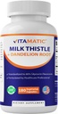 Vitamatic Milk Thistle 50: 1 Extract 500mg, Dandelion Root 50: 1 Extract 100mg, 180 Vegetarian Kapsle, Non- GMO, gluten zdarma
