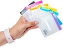 MIMI Mini Zipper Pouch Set - 7 malých opakovaně použitelných sáčků Clear Zip Lock se zápisnými etiketami pro cestování, léky, make-up, pilulky, malé kosmetické pořadače Pouches pro kabelky, kancelář, plastové úložiště