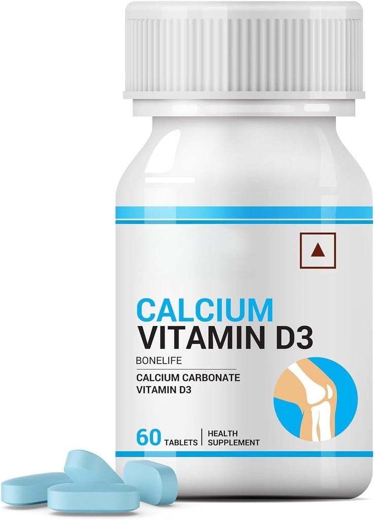 Vápník a vitamin D3 tablety pro ženy 124; Karbonát vápenatý doplněk pro kostní a společnou podporu - 60 tablet (balení po 1, 60)
