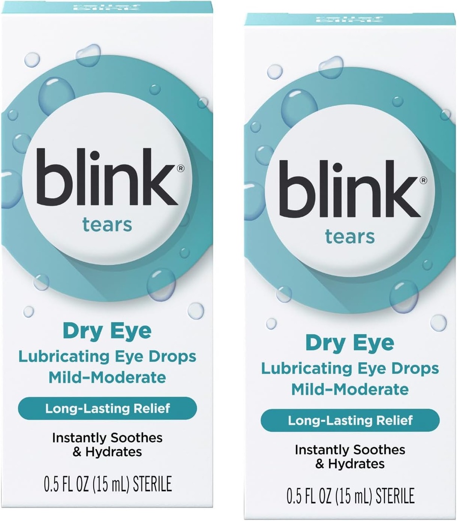 Blink Tears Mazání oční kapky (Mírně středně suché oko), 0, 5 FL OZ (15 ml) - 2- Pack