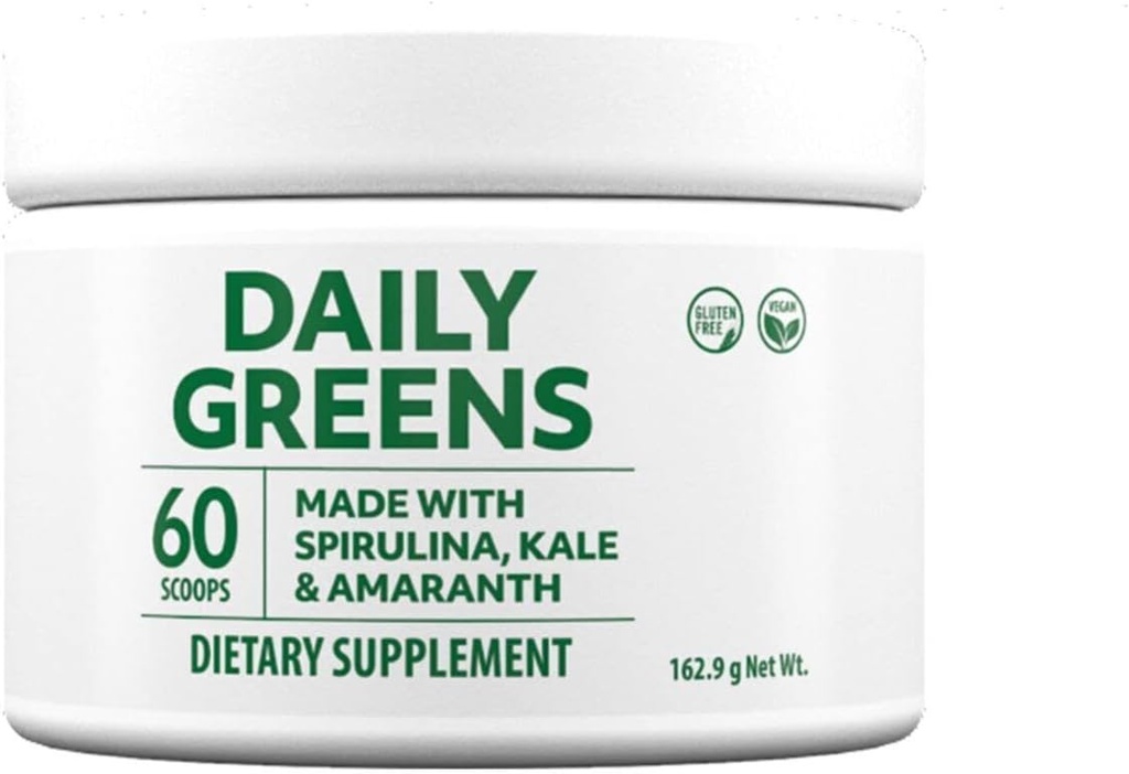 Powder by Market America with Spirulina, Kale, Alfalfa, Wheat Grass, Barley Grass, Spiny Amaranth, Spinach, Brokolice, Beetroot, Cherry Fruit, Mrkev Root, Ginger Root, Bacillus coagulans