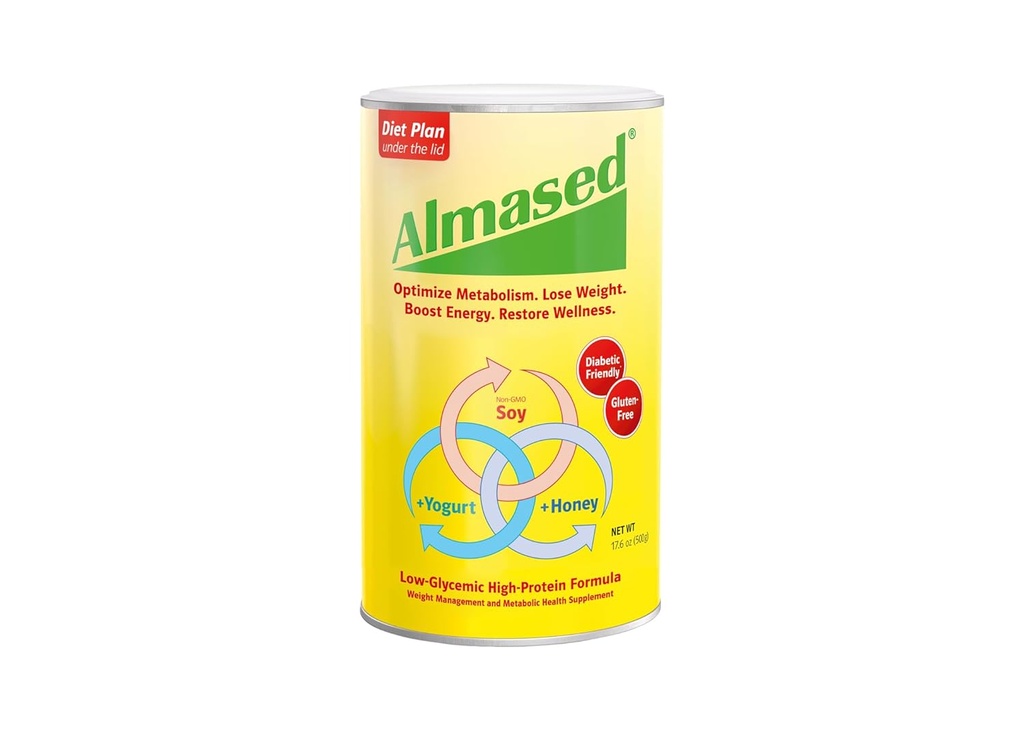 Almazed Meal Replacement Shake - Low- Glycemic High Plant Base Protein Powder- Nutritional Weight Health Supplement - Original Flavor - 17.6 oz (balení po 3)