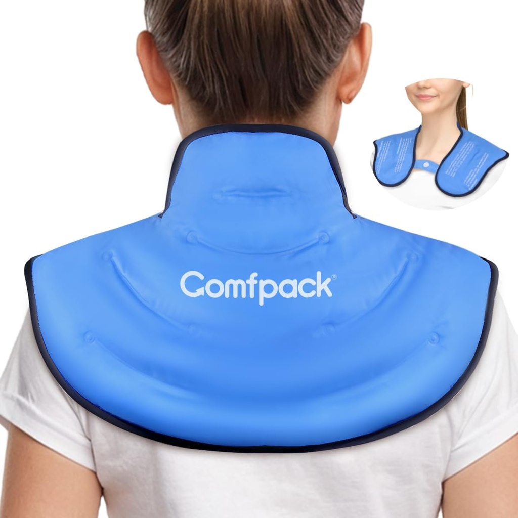 Ice Pack for Neck and Raunder Pain Relief, Neck Ice Pack Wrap Gel opakovaně použitelné Hot Cold Compress Terapie Horní zadní velký led Pack for Injuries, Otok, cervikální chirurgie, Sprain