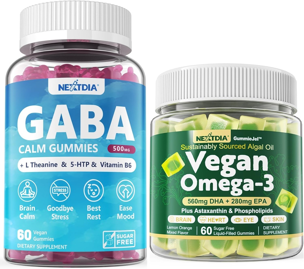 Vegan Omega 3 gumové 1 balení + GABA gumové cukr zdarma 2 balení