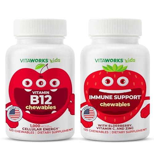 Děti Vitamin B12 Chewables + Elderberry + Zinek + C Chewables Bundle