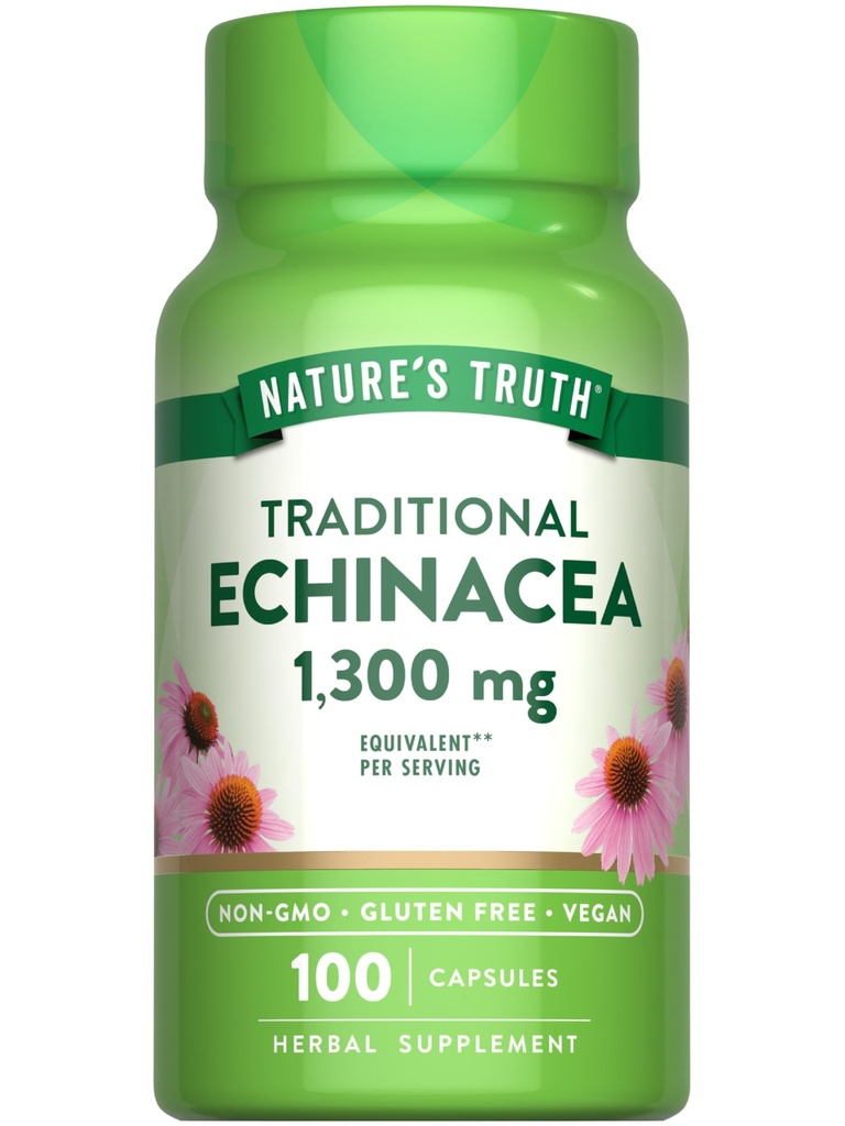 Nature 's Truth Echinacea Extract Capsules 124; 1300mg Short124; 100 Count Short124; Non- GMO & Gluten zdarma