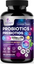 Probiotika 100 miliard CFU per Serving - 10 Premium Strains + Prebiotika - Nejlepší Probiotický dodatek pro ženy a muže - Podporuje imunitní, stravitelné zdraví, příležitostné zácpy a plyn - 120 Kapsle