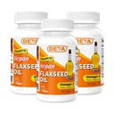 DEVA Organic Vegan Vitamins Flax Seed Oil - bohatý na Omega33, Cold- Pressed & Unrafinated - 90 Kapsle (balení po 3)