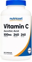 Nutricost Vitamin C 500mg, 240 Kapsle, Vegetariánské, Gluten Free & Non- GMO