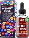 Night Time Weight Loss Diet Drops - Kontrola chuti, spalovač tuků, Metabolismus Booster - jablečný ocet - Skořice - Cayenne Pepper