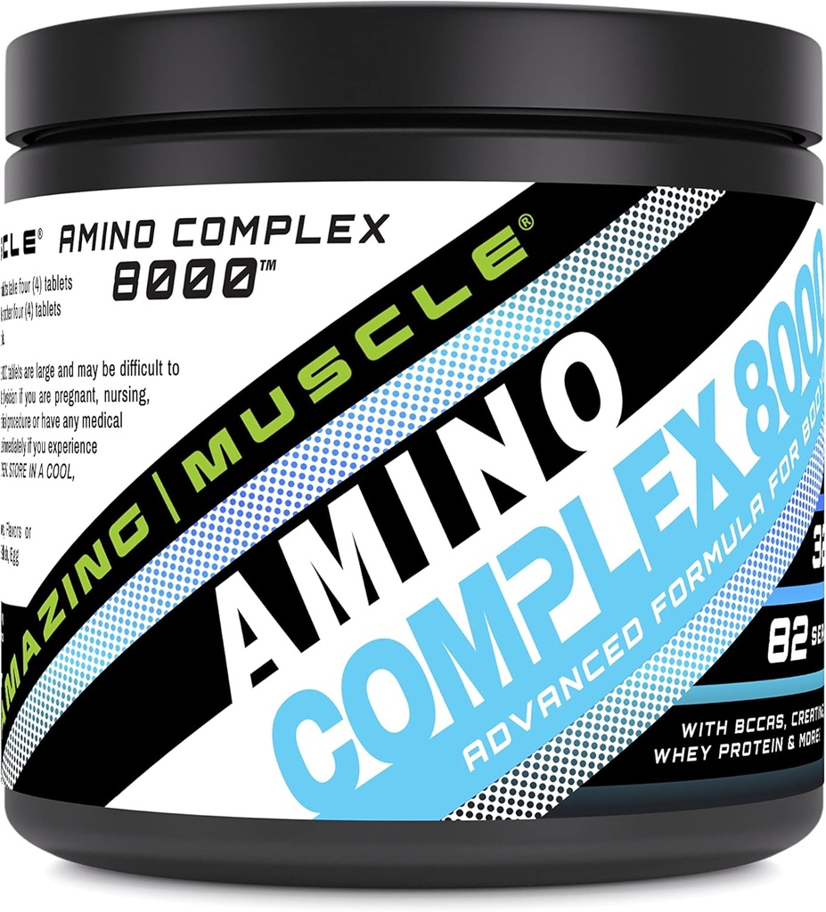 Úžasný Muscle Amino Complex Dodatek 124; 8000 Mg Per Serving 124; 325 Tablety 124; Vzorec s Taurin, Creatine, L-glutamin, Syrovátka Protein, & BCAA