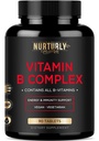 Komplex vitaminu B - Obsahuje všechny esenciální vitaminy B - B1, B2, B3, B5, B6, B7, B9, B12 a biotin - Super B Komplexní vitaminy pro energii, imunitu a nálady - 90 tablet