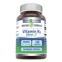Amazing Applicas vitamin K2 Menaq7 MK7 dodatek 124; 100 Mcg Capsule 124; Veggie Kapsle 124; Non- GMO Creditor 124; gluten zdarma 124; Made in USA (1 balení, 120 Počet)