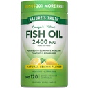 Nature 's Truth Fish Oil 2400mg Oil 124; 120 Quick Release Softgels Omega 3 Omega 124; Burless Lemon Flavor Pills Oil 124; Non- GMO & Gluten zdarma dodatek