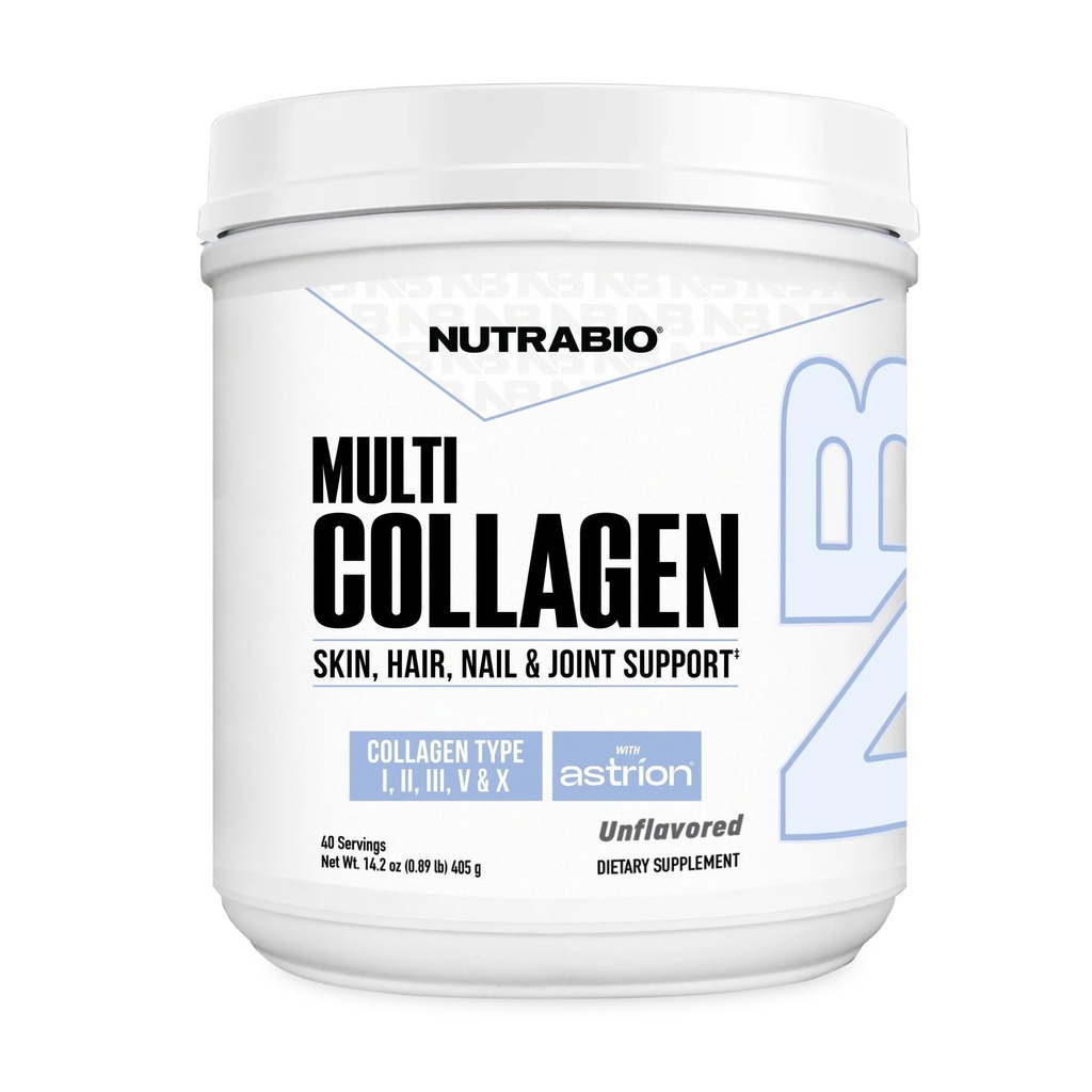 NutraBio Multi kolagen Powder - Hydrolyzované kolagen Peptidy pro zářící vlasy & Skin- Grass- Fed- kolagen prášek pro ženy a muže - 40 Služeb
