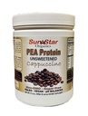 Pea Protein Powder - Neslazené - Cappuccino s kávovým práškem & Vanilla Extract, Soy Free, Non- GMO 17.6 oz