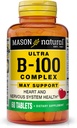 MASON NATURAL Ultra B-100 Komplex - Zdravé srdce a nervový systém, zlepšuje imunitní funkci a metabolismus energie, 60 tablet