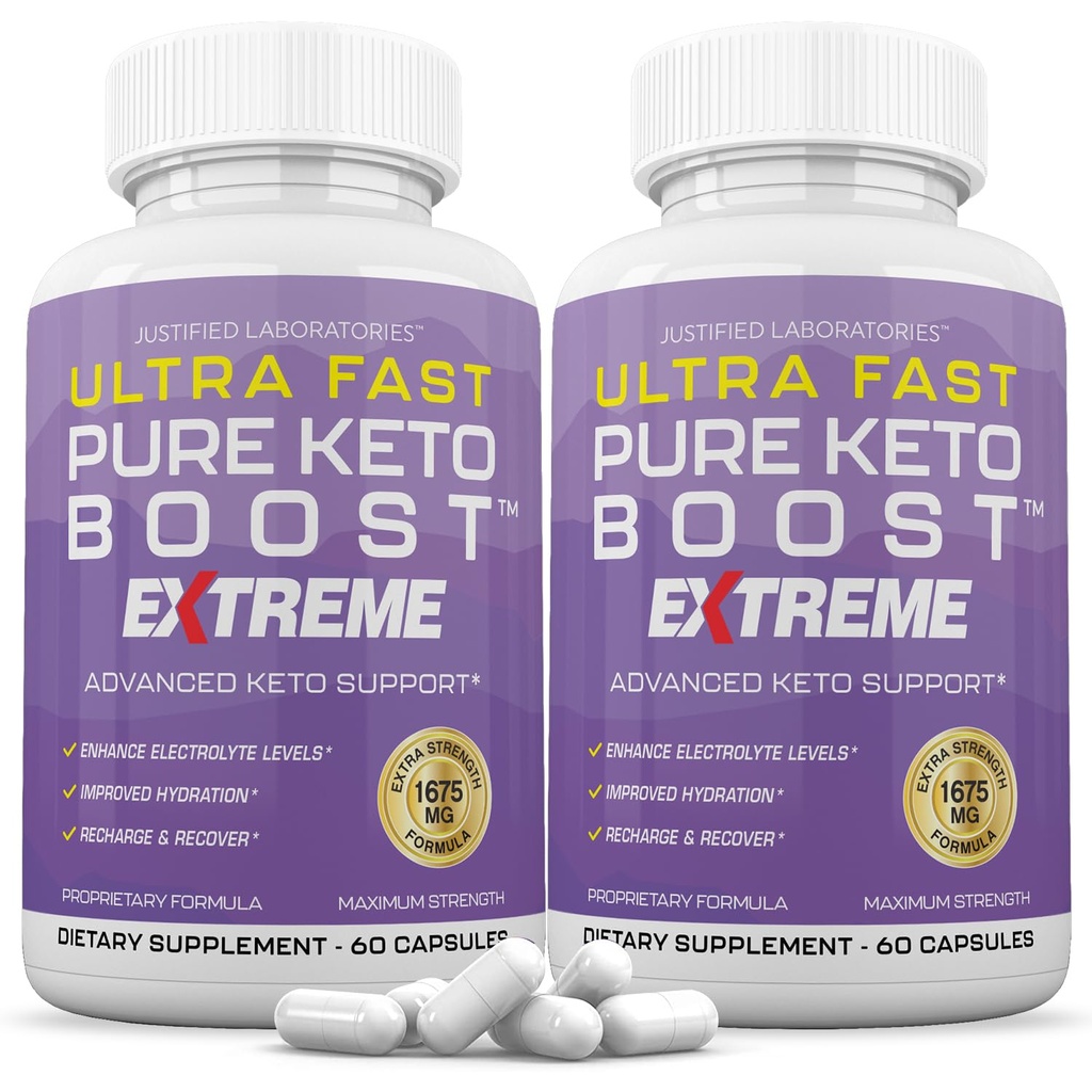 (2 Pack) Ultra rychlé čisté Keto zvýšení extrémní Keto pilulky 1675MG nové & lepší vzorec obsahuje jablečný ocet extra panenský olivový olej Powder zelený čaj Leaf 120 Kapsle