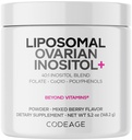 Codeage Liposomal Ovaria Inositol Powder - Myo- Inositol & D- Chiro- Inositol 40: 1 Blend, Folate 5-MTHF, CoQ10, Pomegranate & Wild Blueberry - 2-Month Supply - Mixed Berry Flavor - Non- GMO, 60 Služeb