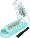 Pill Cutter pro více pilulek najednou, Pill Cutter Splitter pro malé a malé pilulky, Pill Cutter pro malé nebo velké pilulky, Pill Splitter se skrytou Sharp nerezové oceli čepel (modrá + jasné)