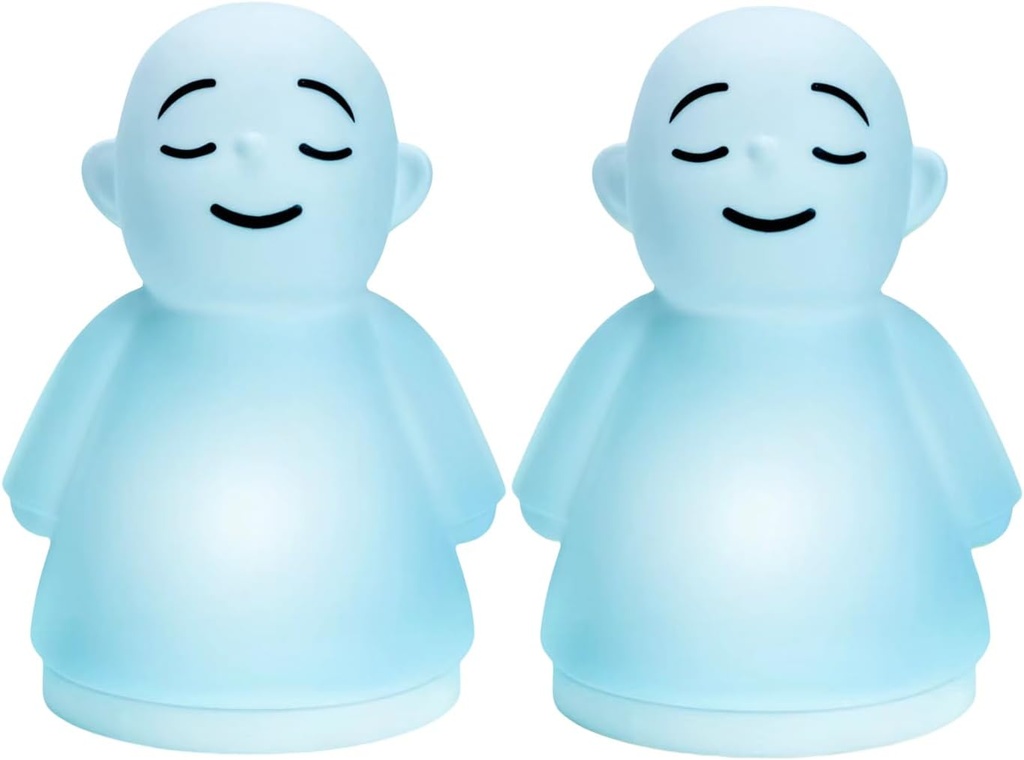 Sada 2 Chytrost Meditace Úzkost & Stress Relief Tool, Relaxační předměty pro dospělé děti, Upgraded 2 v 1 Dotykové dýchací noční světlo