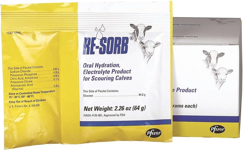 PFIZER Animal Health 8142 Resorb Electrolyte Packet, 64g