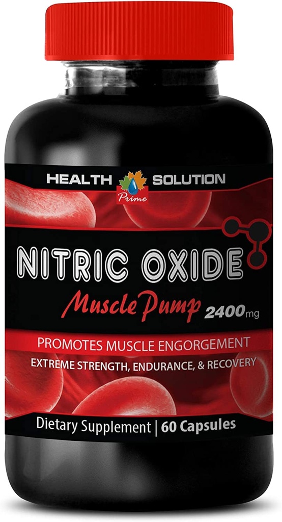 Muscle Pump pre Workout - Oxid dusnatý 2400mg Muscle Pump, Extrémní síla - Oxidy dusnaté doplňky přírodní, Oxidy dusičné pilulky pro muže, Oxidy dusnaté pro muže, Oxidy dusičné, 1B 60 Kapsle