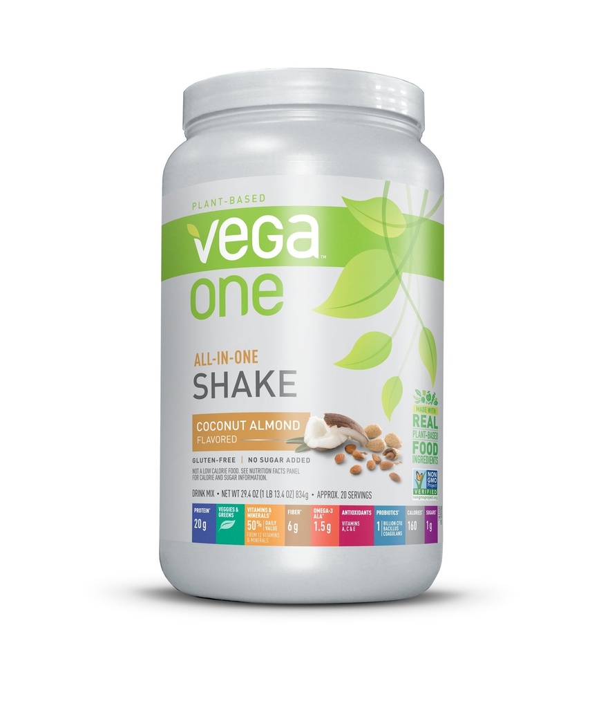 Vega One All- In- One Nutrition Shake Coconut Almond (20 porcí) - Vegan Protein Powder, Non Dairy, Gluten Free, Non GMO, 29.4 Ounce (Balení po 1)