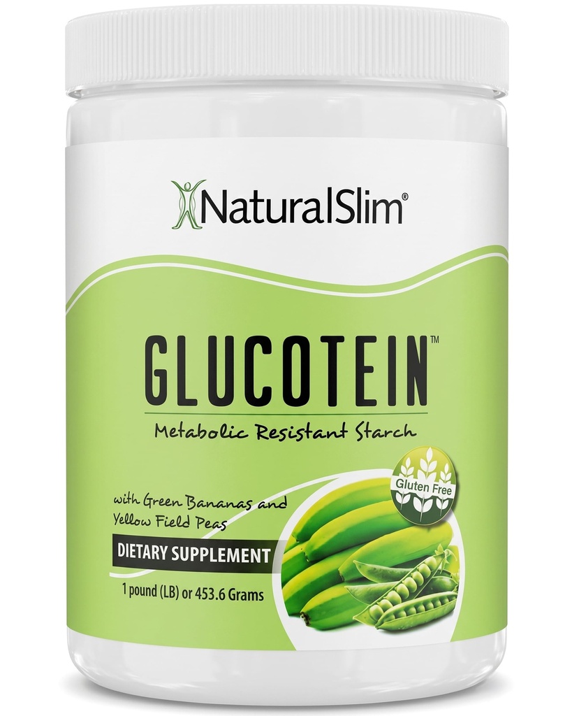 NaturalSlim Prebiotic Resistant Starch dodatek s Green Banana Flour Organic & Pea Starch Blend Glucotein Powder - Non- GMO & Gluten zdarma - 16 Služeb