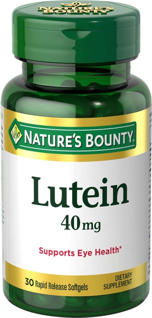 Příroda je Bounty Lutein pilulky, oční zdravotní doplňky a vitamíny, podpora Vize zdraví, 40 mg, 30 Softgels