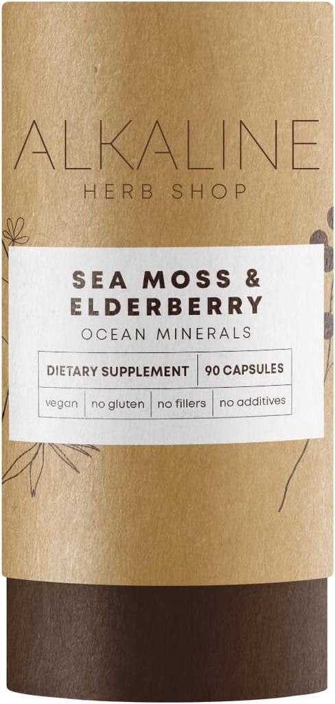 Alkalické Herb Store Moss Moss a Elderberry dodatek 90 Kapsle