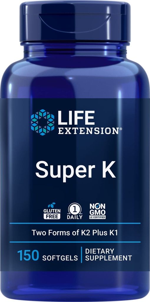 Life Extension Super K, 150 Softgels, s vitamínem K1 a K2 - MK4 & MK7