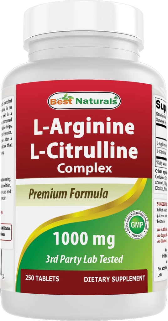 Nejlepší Naturals L- Arginine L- Citruline Complex Tablety, 250 Počet