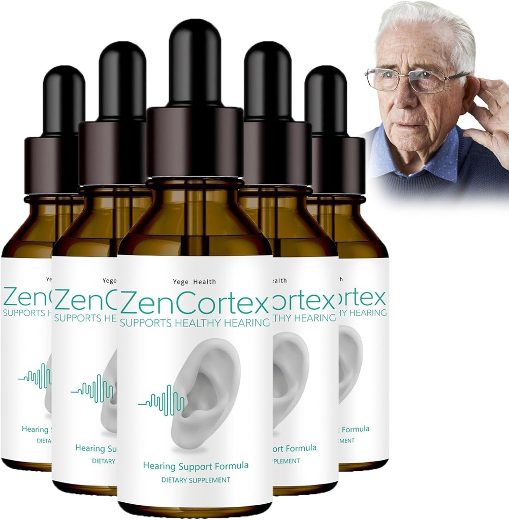Tinnitus Relief for Ringing Uars, Zencortex Cortex Ušní kapky, Zencortex for Tinnitus, Pomáhá s Eardrum zdraví, Promotes Auditory Clarity, Lahvička na 30 dní (5 Pack)