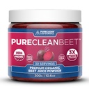 PureClean Beet Premium Beet Juice Powder - 100% organická oxid dusnatý pro klinicko-osvědčené 3X větší oběh, Endurance & Energy - Proudly Cold- Pressed, Eco Friendly, USA - 30 Služeb