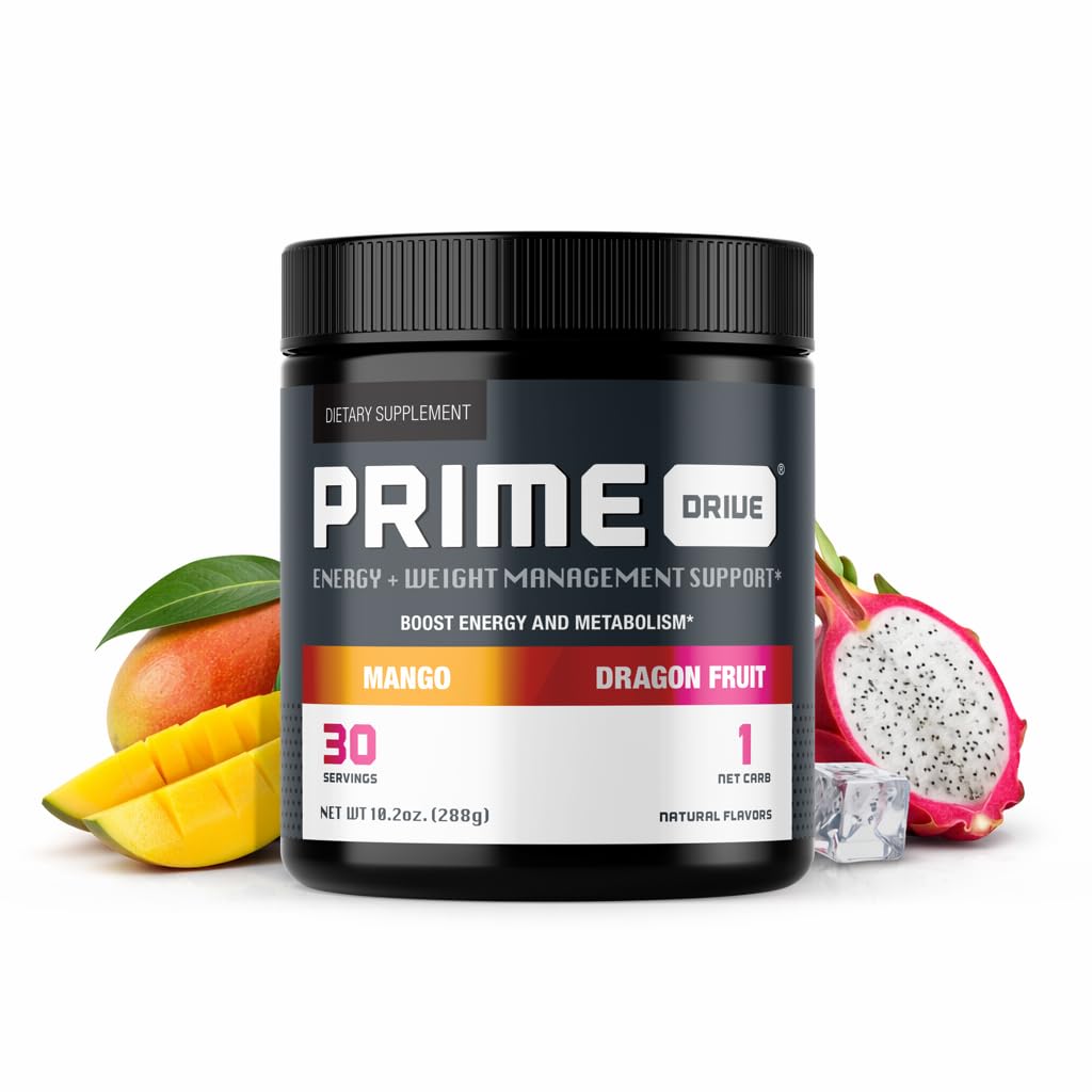 Prime Drive Energy Strawberry Melon Pre Workout Energy Drink Powder, poskytuje extrémní energii, Focus and Intensity, zvyšuje metabolismus 10.2oz (30 Služeb)