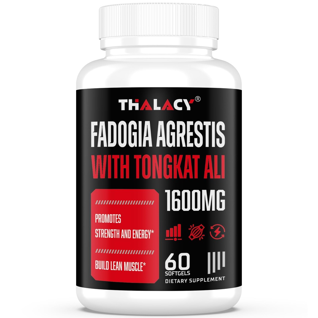 1600mg Fadogia Agrestis Tongkat Ali Dodatek, Fadogia Agrestis Extract pro muže s Ashwagandha - Maximální síla, 60 Softgels