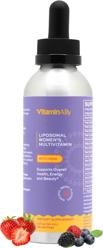 Dámské Multivitamin liposomální kapalné kapky s železem 124; 30 denní dodávky 124; 3 FL Oz Oz 124; Non- GMO 124; gluten zdarma 124; Podporuje celkové zdraví, energie a krása