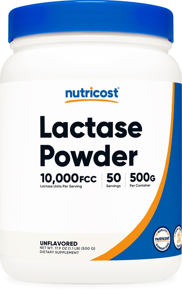 Nutricost Laktáza Powder 500 Grams - Non- GMO, gluten zdarma
