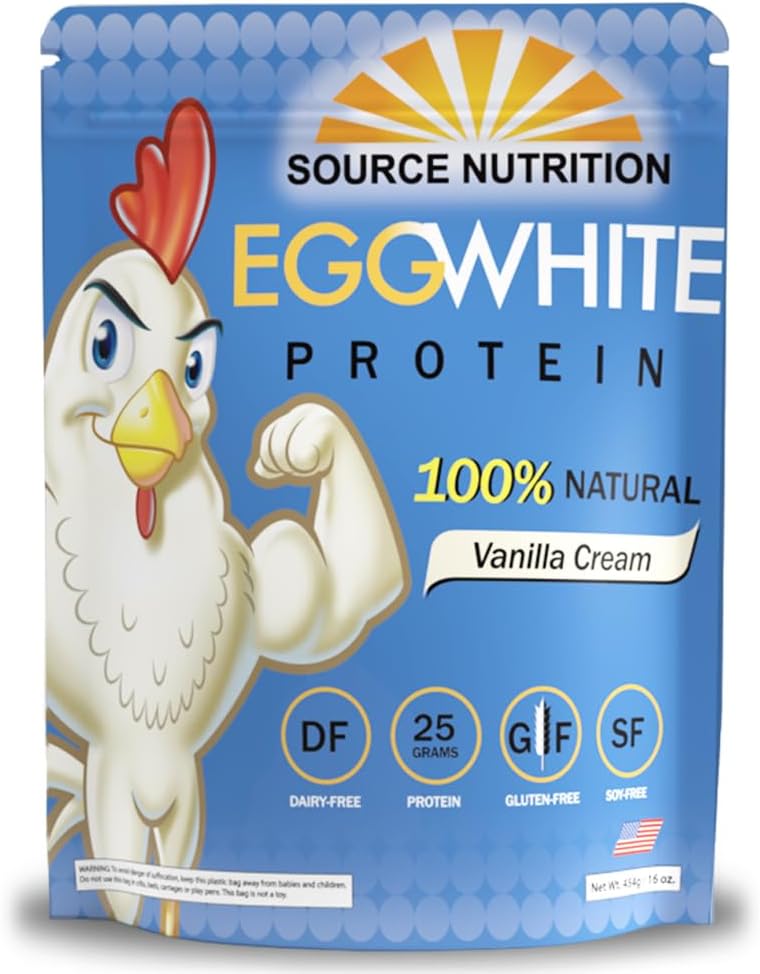 Obchodní King 1 LB Vejce bílý protein prášek zdroje výživy - 25 Grams Protein, Build Lean Muscle, mléčné výrobky zdarma - vanilkový krém
