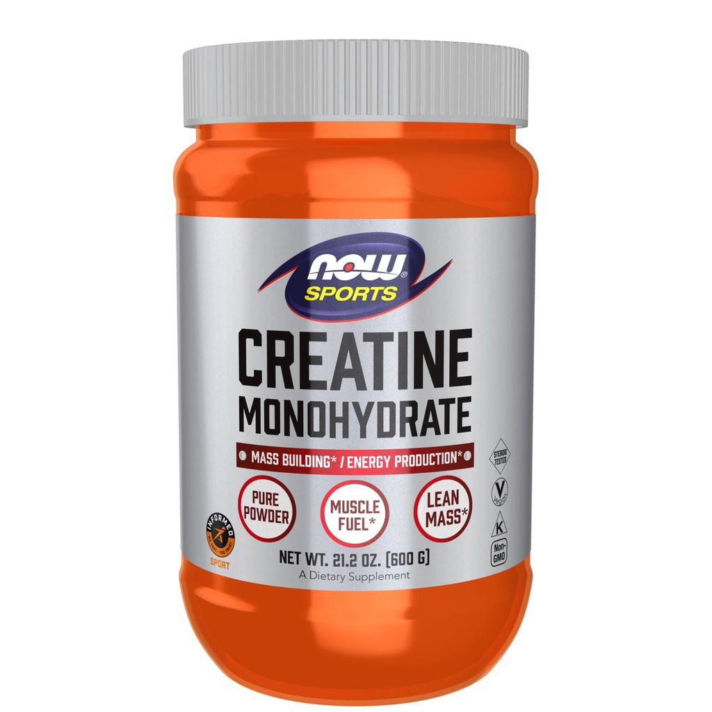 Nyní Foods Sports Nutrition, Creatin Monohydrát prášek, Mass Building * / Energy Production *, 21.2-Ounce