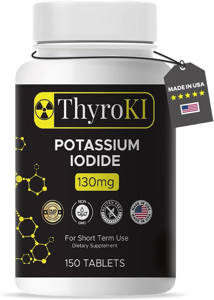 Premium Draslík Iodide Tablets 130 mg - Podpora štítné žlázy & Respirační zdraví - YODO Naciente KI Pills CLAS124; Fast- Disponující nouzový přežití Jod dodatek CLAS124; Non- GMO CLAS124; 150 Tablet CLAS124; Made in USA