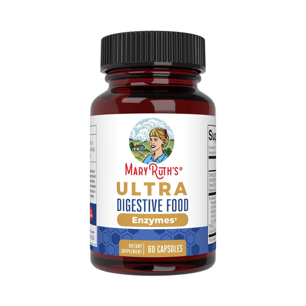 MaryRuth Organics Ultra Digestivní Enzymy Kapsle 124; Až 2 Měsíční zásoba 124; Doplněk pro Gut Zdraví Podpora 124; Digestion & Imunitation Support with Amylase Authorisa124; Lipáza & Laktáza 124; Vegan Authorisa124; 60 Počet