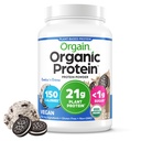 Orgain Organic Vegan Protein Powder, Cookies & Cream - 21g Plant Based Protein, 7g Prebiotic Fiber, Low Net Carb, No Lactosa Ingredients, No Added Sugar, Non- GMO, For Shakes & Smoothies, 2.03 LB