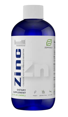 Tekutý iontový zinek 124; 3 Měsíční zásoba 124; Povzbudit čistou kůži 124; Trvalá energie 124; Přírodní zánětlivá podpora