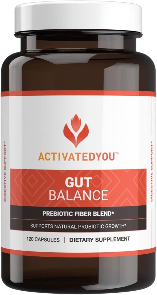 Aktivita Gut Balance Prebiotická Vláknina Blend- Pomáhá regulovat a podporovat trávicí zdraví a podporovat trvalou energii, muži a ženy Prebiotika pro Gut zdraví - (120 Kapsle)