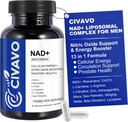 NAD + Doplněk pro muže 1000mg, NAD + s Resveratrol, CoQ10, L-Citrulline & Maca Root - Buněčná energie, Podpora zdravého stárnutí, Antioxidant, Oxid dusnatý Prostate Zdraví pro muže - 60 Kapsle